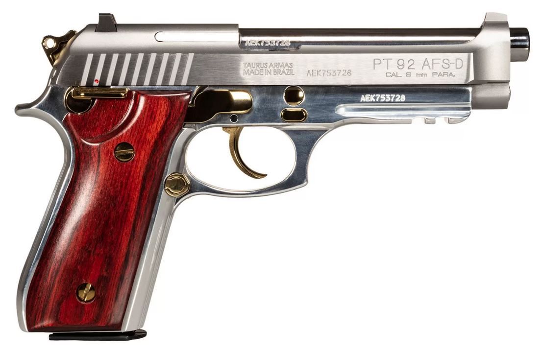 Taurus PT-92 Gold Accents 9mm Stainless/Silver Pistol