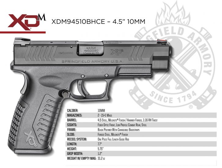 Springfield XDM 10mm 4.5" Barrel 15+1 XDM94510BHCE - Image 2