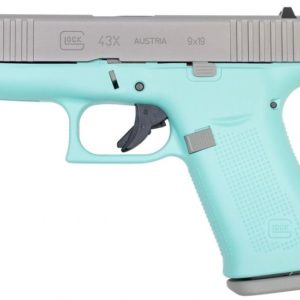 Glock 43X 9mm 3.41" Barrel 10+1 Robins Egg Blue/Silver