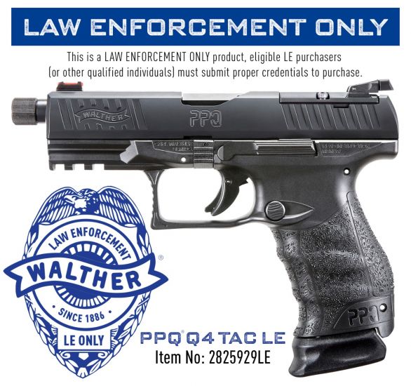 Walther PPQ Q4 TAC LE 9mm 4.6" Barrel 17+1/15+1 2825929LE