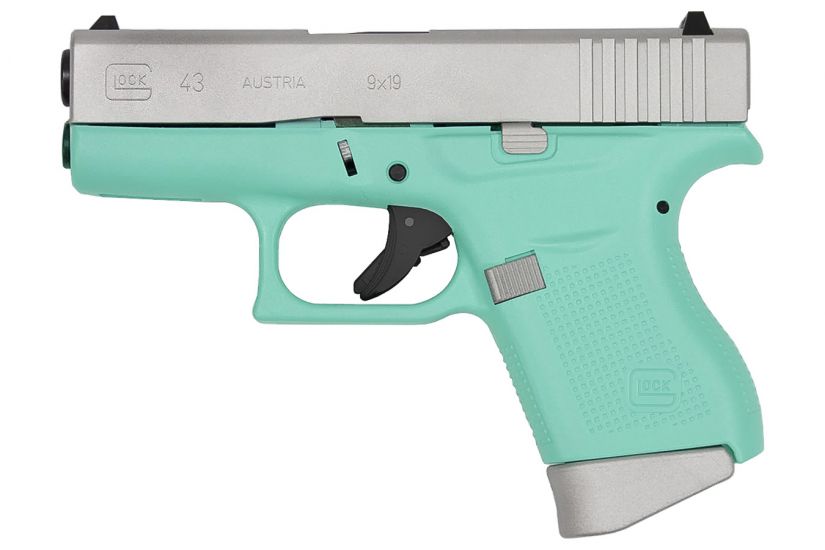 Glock 43 Gen 3 9mm 3.39" 6+1 Robin Egg/S PI4350201RESA