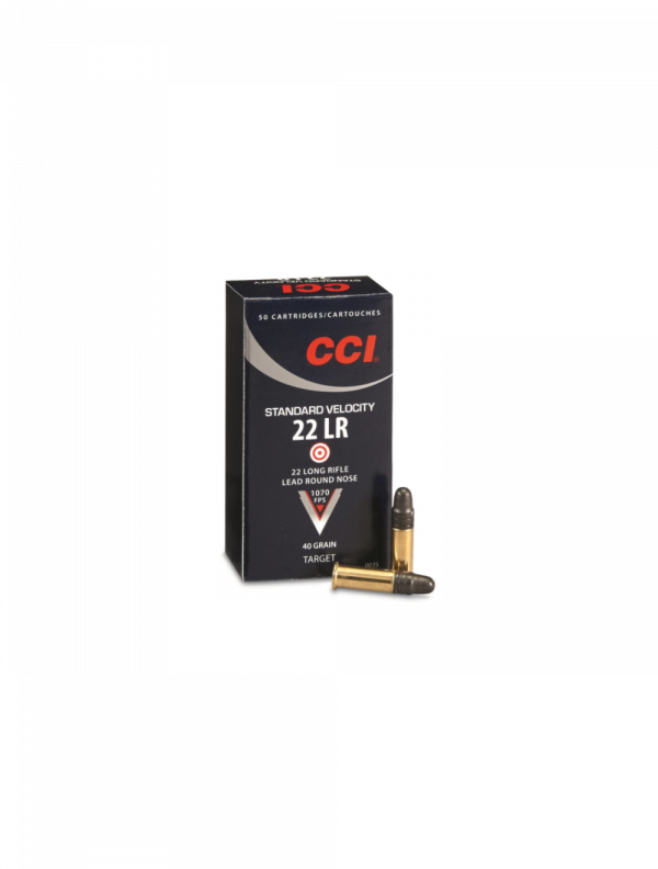 CCI .22 LR Standard Velocity Ammo, 1070 FPS, LRN, 50rd