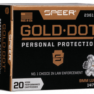 Speer Gold Dot Personal Protection Ammo 9mm 20-Rounds 147 Grain Hollow Point