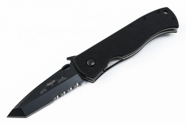 Emerson CQC-7BW - 3.3" Black Serrated Tanto Blade, & G10