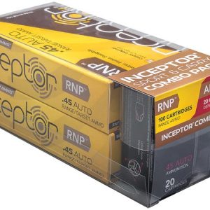 Inceptor Sport/Carry Combo Pack .45 ACP Ammunition 120 Total Rounds 135 Grain RNP
