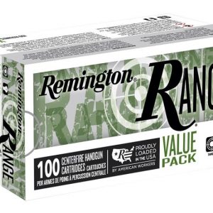 Remington Ammunition Range Ammo Brass 9mm 100-Round 115 Grain FMJ