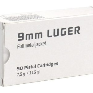 RUAG Ammotec Geco 9mm 115 Grain 50 Rounds FMJ