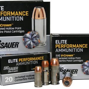 Sig Sauer Elite V-Crown Nickel Plated Brass 9mm 115-Grain 20-Rounds JHP
