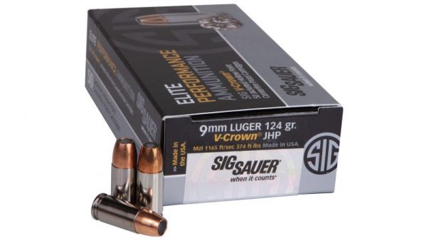 Sig Sauer Elite V-Crown 9mm 124-Grain 50-Rounds JHP