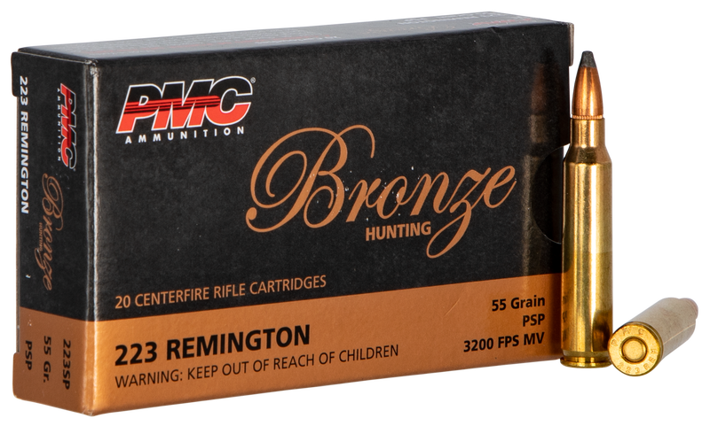 PMC Ammunition Bronze Brass .223 Rem 55-Grain 20-Rounds PSP