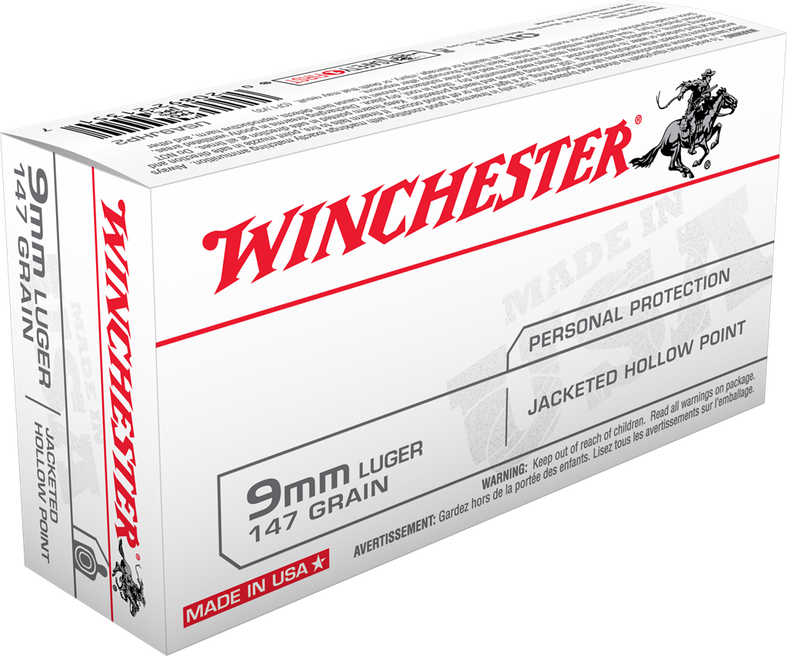 Winchester USA Brass 9mm 115-Grain 50-Rounds JHP
