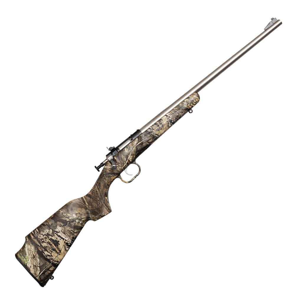 Crickett Synthetic Stock Compact Mossy Oak Break-Up Infinity Camo/Stainless Steel Bolt Action Rifle - 22 Long Rifle - 16.1in