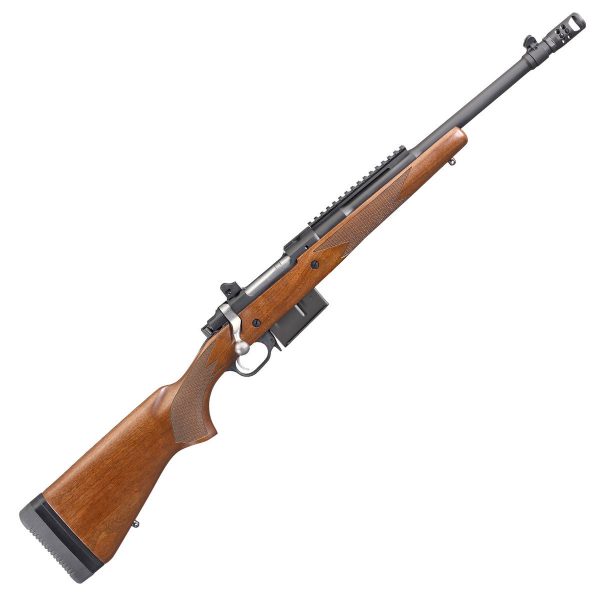 Ruger Gunsite Scout Matte Black Blued/Walnut Bolt Action Rifle - 450 Bushmaster - 16.1in