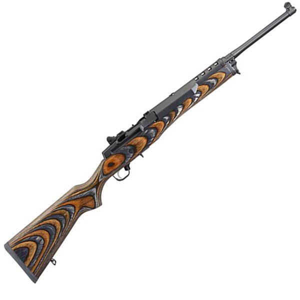 Ruger Mini-14 Ranch Blued Brown / Black Chevron Laminate Semi Automatic Rifle - 5.56mm NATO - 18.5in