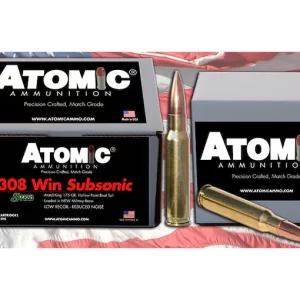 Atomic Ammunition Match Subsonic 308 Winchester Ammo 175 Grain Sierra MatchKing Jacketed Hollow Point Box of 100 for sale
