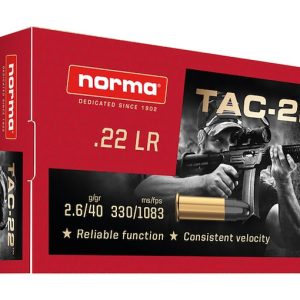Norma TAC-22 Ammunition 22LR 40 Grain Lead Round Nose for sale