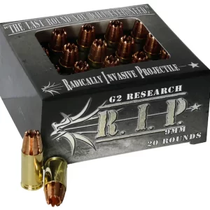 G2 Research R.I.P. 9mm Luger Ammo 92 Grain G2 R.I.P. Fragmenting Hollow Point Lead Free Box of 100 rounds for sale